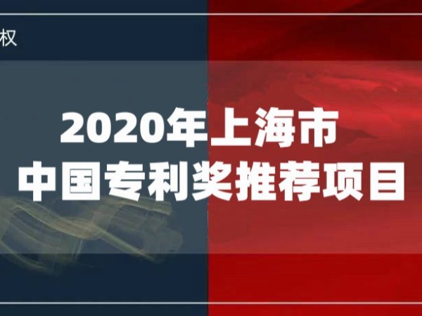 快看！2020年上海市推薦了哪些中國(guó)專利獎(jiǎng)項(xiàng)目